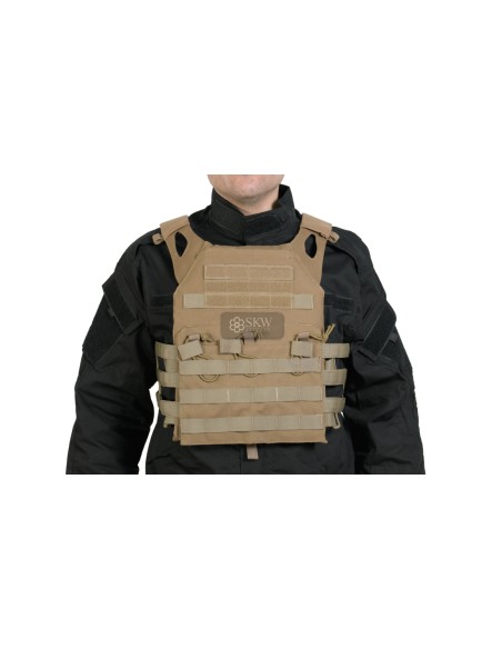 CHALECO PLATE CARRIER TAN DELTA TACTICS V18 + 2 PLACAS DE PROTECCION DUMMY