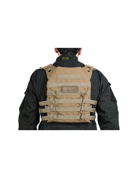 CHALECO PLATE CARRIER TAN DELTA TACTICS V18 + 2 PLACAS DE PROTECCION DUMMY