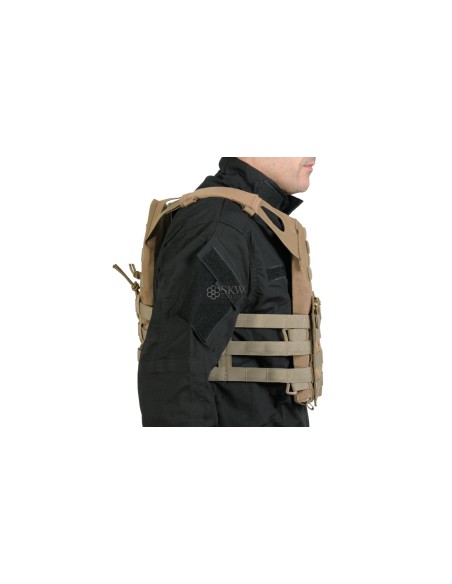CHALECO PLATE CARRIER TAN DELTA TACTICS V18 + 2 PLACAS DE PROTECCION DUMMY