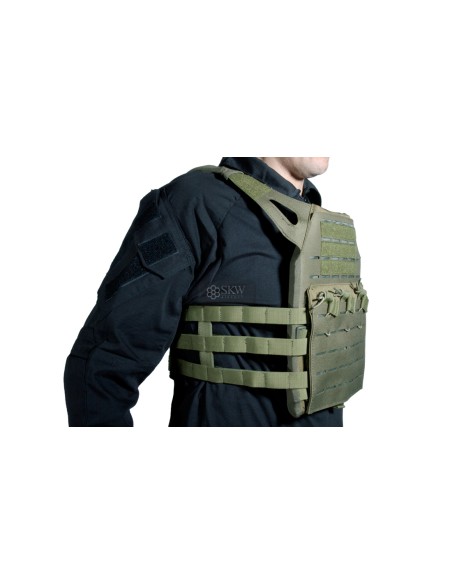 CHALECO PLATE CARRIER CORTE LASER OD V18 + 2 PLACAS DE PROTECCION DUMMY