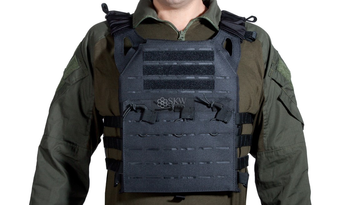CHALECO PLATE CARRIER CORTE LASER NEGRO V18 + 2...