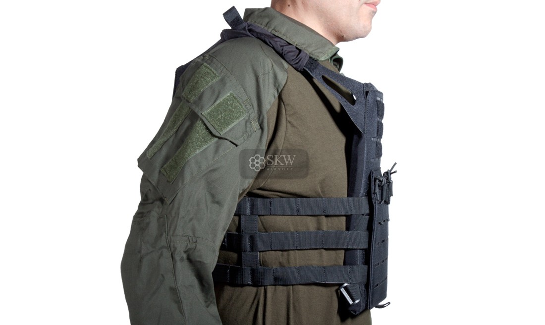 CHALECO PLATE CARRIER CORTE LASER NEGRO V18 + 2...