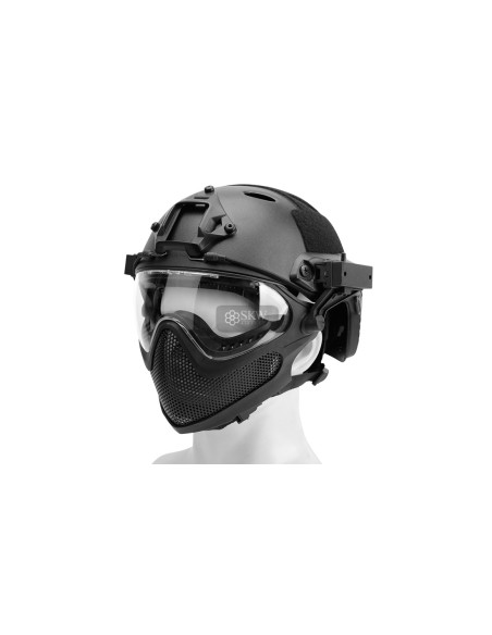 CASCO TIPO FAST Y MASCARA NEGRO DELTA TACTICS