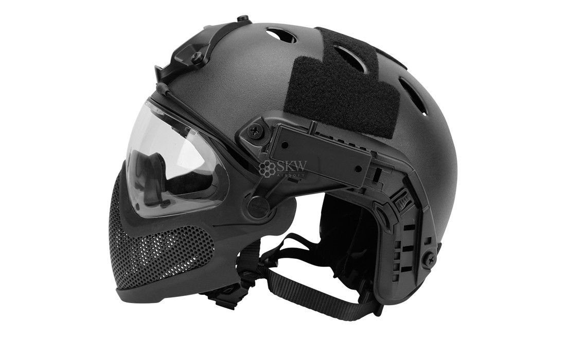CASCO TIPO FAST Y MASCARA NEGRO DELTA TACTICS