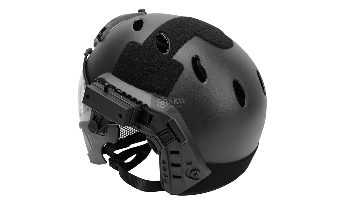 CASCO TIPO FAST Y MASCARA NEGRO DELTA TACTICS