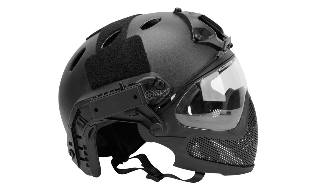 CASCO TIPO FAST Y MASCARA NEGRO DELTA TACTICS