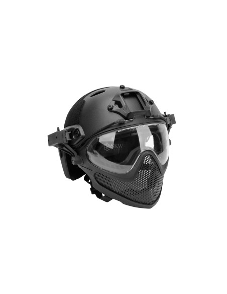 CASCO TIPO FAST Y MASCARA NEGRO DELTA TACTICS