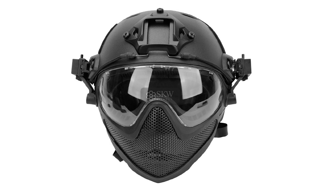 CASCO TIPO FAST Y MASCARA NEGRO DELTA TACTICS