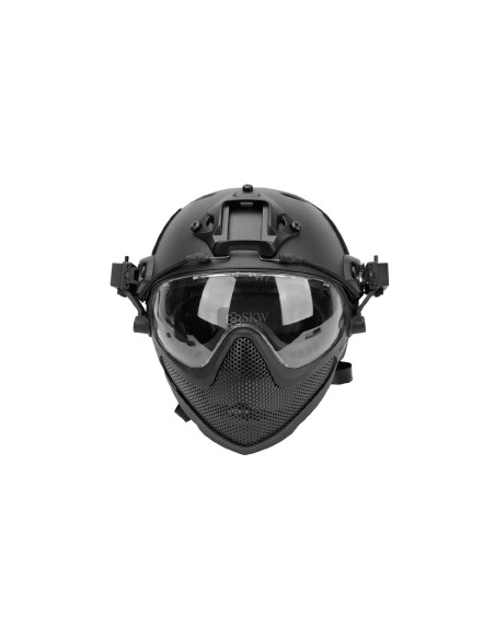 CASCO TIPO FAST Y MASCARA NEGRO DELTA TACTICS
