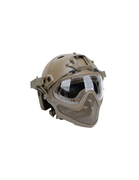 CASCO TIPO FAST Y MASCARA TAN DELTA TACTICS