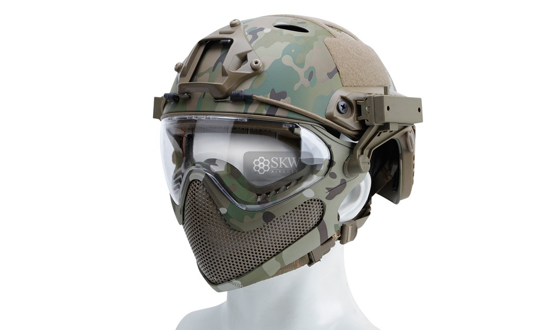 CASCO TIPO FAST Y MASCARA MTC DELTA TACTICS
