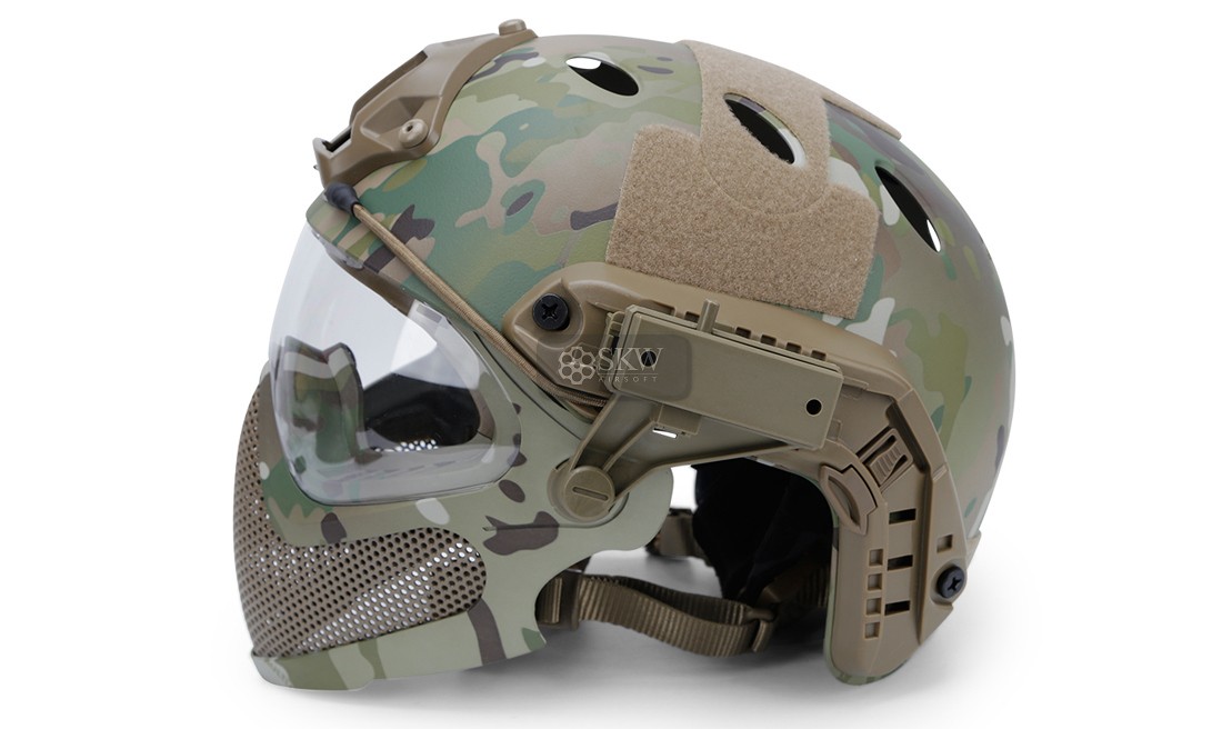 CASCO TIPO FAST Y MASCARA MTC DELTA TACTICS
