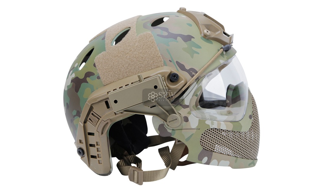 CASCO TIPO FAST Y MASCARA MTC DELTA TACTICS