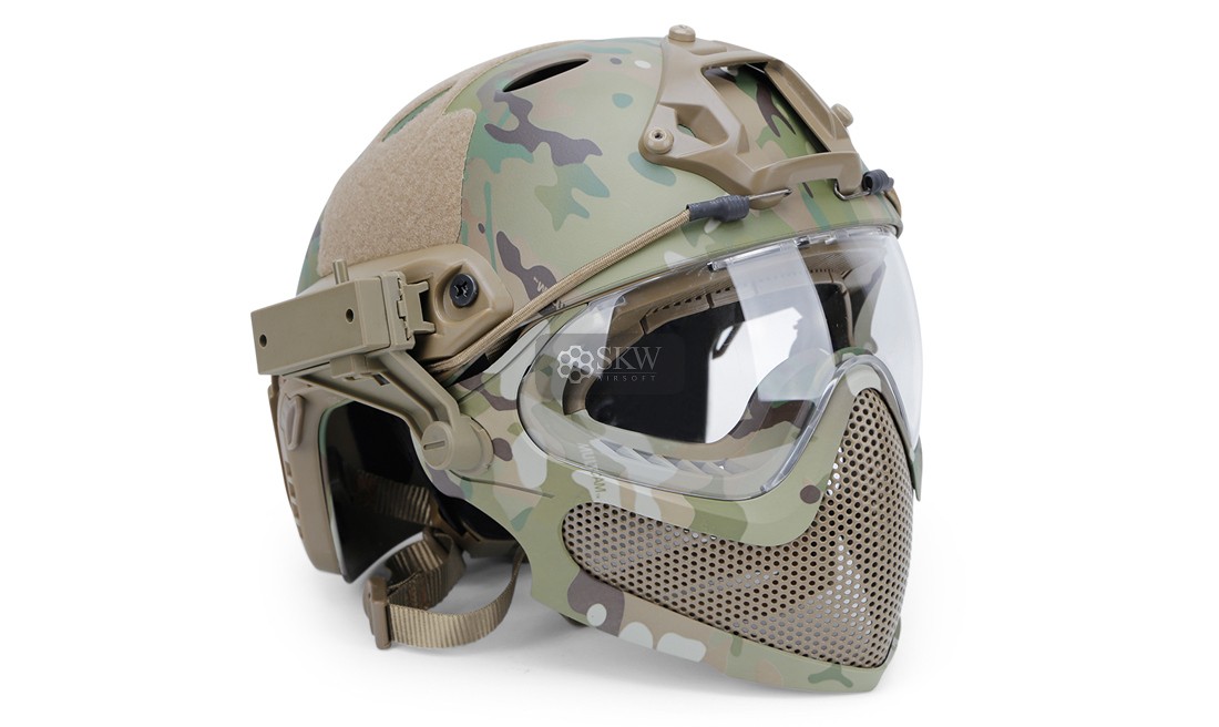 CASCO TIPO FAST Y MASCARA MTC DELTA TACTICS