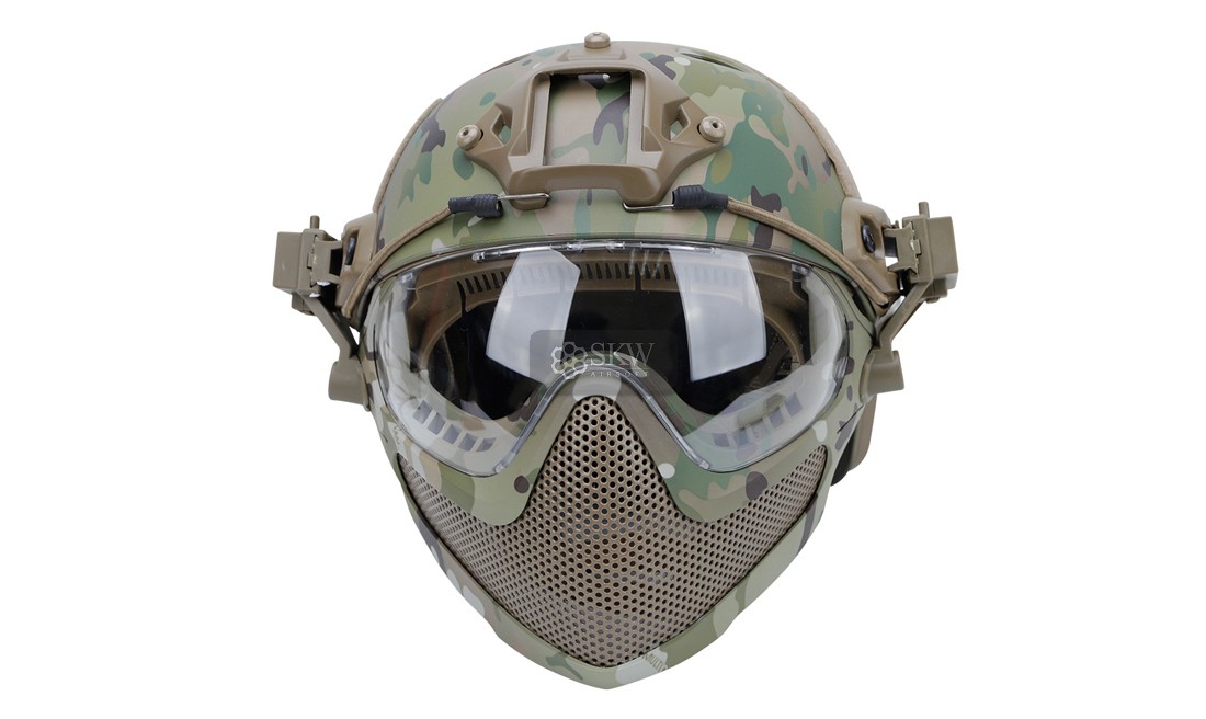 CASCO TIPO FAST Y MASCARA MTC DELTA TACTICS