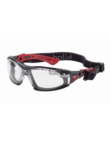 LUNETTES BOLLE RUSH+ PC TRANSPARENTES ROUGE