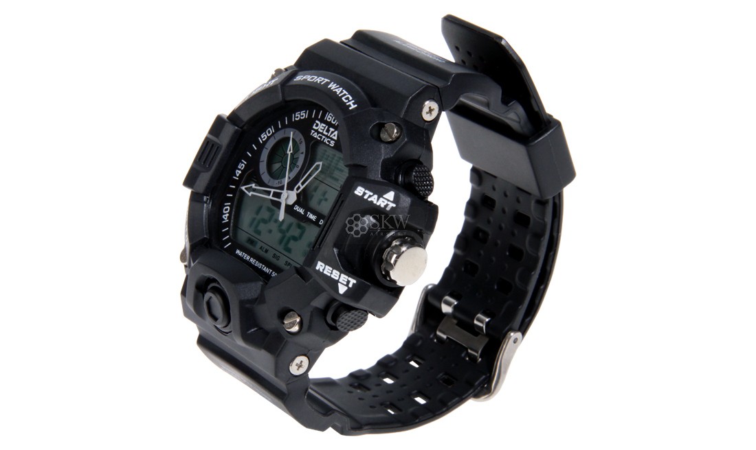MONTRE TACTIQUE ANALOGIQUE ET DIGITALE NOIRE...