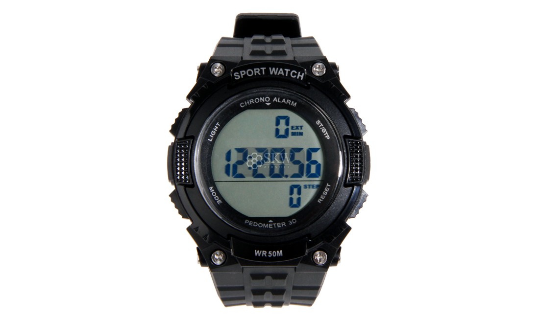 RELOJ TACTICO CON PODOMETRO NEGRO DELTA TACTICS