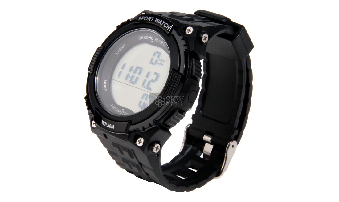 RELOJ TACTICO CON PODOMETRO NEGRO DELTA TACTICS