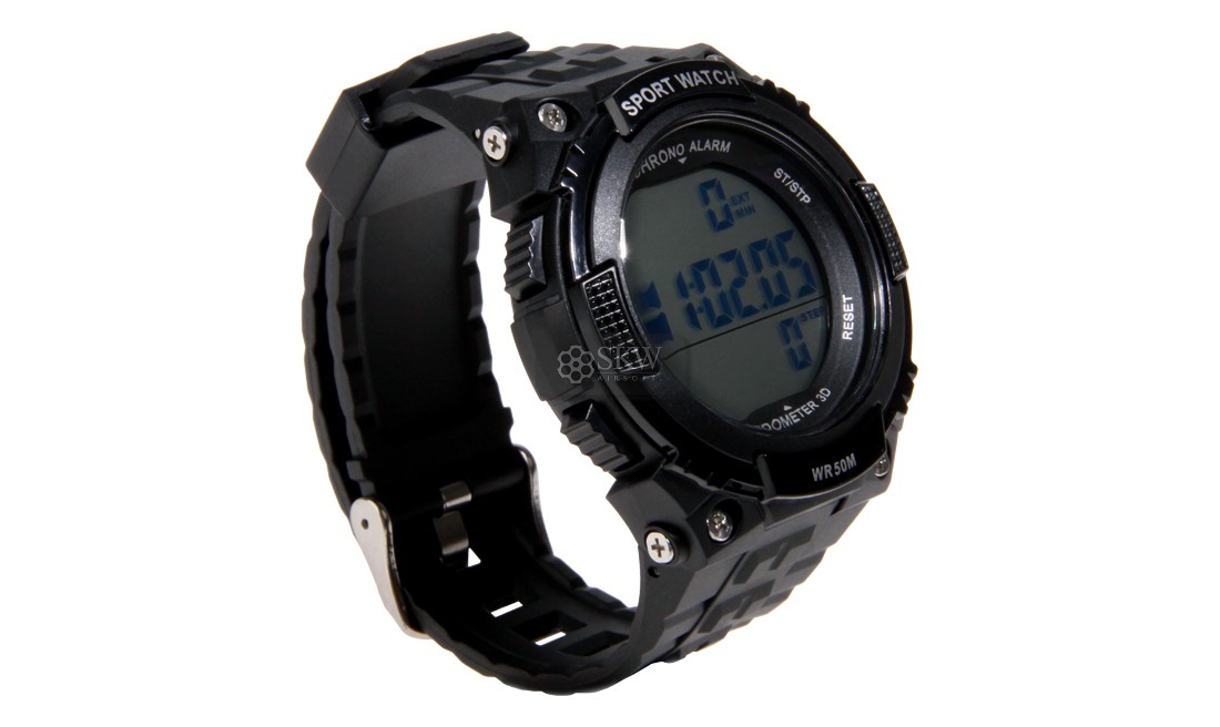 RELOJ TACTICO CON PODOMETRO NEGRO DELTA TACTICS
