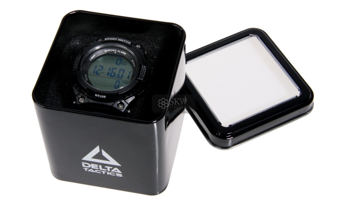 RELOJ TACTICO CON PODOMETRO NEGRO DELTA TACTICS