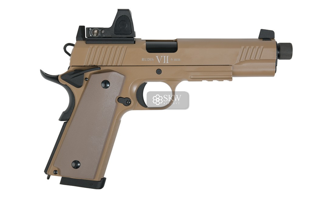 PISTOLA CO2 BLOW BACK RUDIS MAGNA VII TAN...