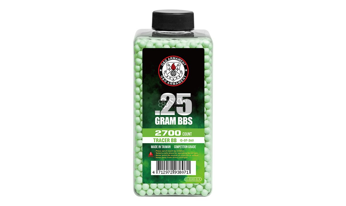 TRACER BB 0.25G 2700BB VERDE G&G (G-07-265)