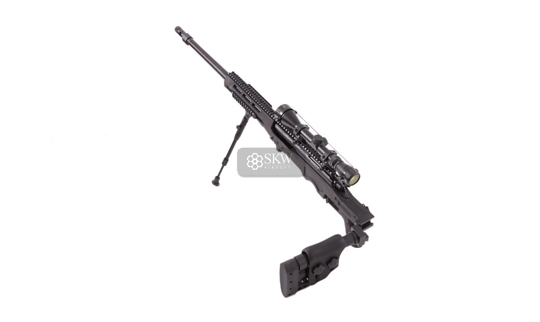 RIFLE CERROJO WELL MB4411D CON MIRA Y BIPODE NEGRO
