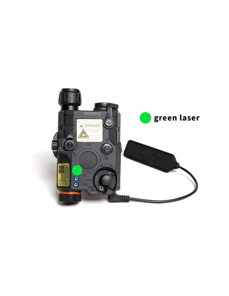 AN/PEQ-15 LED+LASER VERDE NOIR